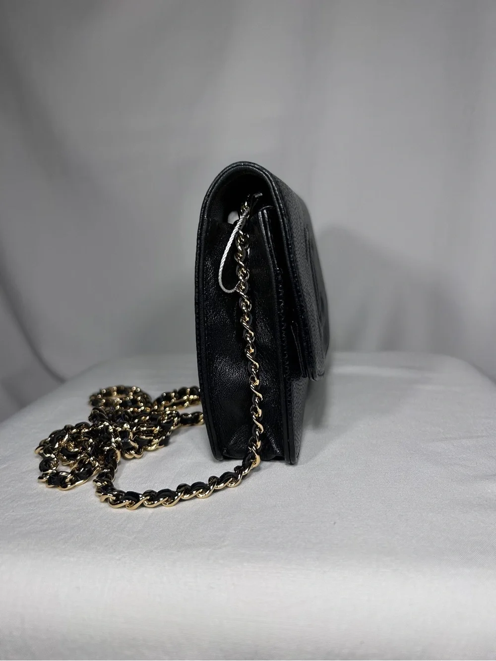 Chanel Wallet on Chain Authentic WOC black caviar leather pebbled finish